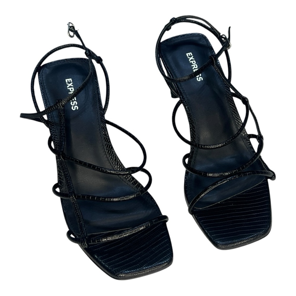 Express Black Strappy Heels EUC LIKE NEW - they may be MWOT do to condition SB7
